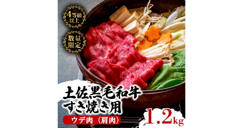 【ふるさと納税】 土佐 黒毛 和牛 すき焼き用 1.2kg （ 400g × 3パック ） | 特撰 ウデ肉 肩肉 最上位等級 A4 A5 最高ランク 贅沢 すきやき スキヤキ用 鍋 焼肉用 小分け 冷凍 国産 牛肉 高知県 須崎 TM011