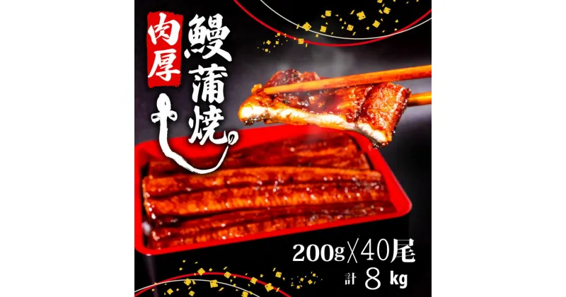 【ふるさと納税】 肉厚 うなぎ の 蒲焼き 8kg 200g × 40尾 自家製 タレ 40個 セット 「 しばらくは うなぎ屋 さん 」頭付き 鰻 手焼き 蒲焼 タレ付き ふっくら 香ばしい うなぎ蒲焼き 鰻蒲焼 台湾産 養殖鰻 養殖うなぎ 冷凍 惣菜 温めるだけ 簡単調理 高知県 須崎市