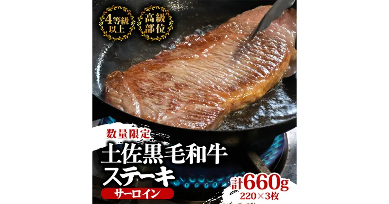 【ふるさと納税】 サーロインステーキ 660g ( 220g × 3枚 ) 土佐 黒毛 和牛 | 特撰 サーロイン肉 最上位等級 A4 A5 最高 ランク 贅沢 厚切り ステーキ用 焼肉用 キャンプ飯 国産 牛肉 霜降り肉 焼肉 バーベキュー BBQ 肉 冷凍 お歳暮 ギフト 高知県 須崎市 TM017