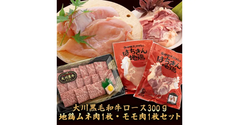 【ふるさと納税】 肉 牛肉 国産 黒毛 和牛 ロース 300g 鶏肉 もも むね お得 パック 詰め合わせ 土佐はちきん地鶏 希少 幻の大川黒毛和牛 ブランド鶏 土佐はちきん地鶏 高知県 須崎市