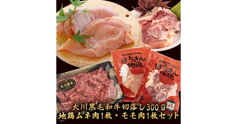 【ふるさと納税】 肉 牛肉 国産 黒毛 和牛 切り落とし 300g 鶏肉 もも むね お得 パック 詰め合わせ 土佐はちきん地鶏 希少 幻の大川黒毛和牛 ブランド鶏 土佐はちきん地鶏 高知県 須崎市