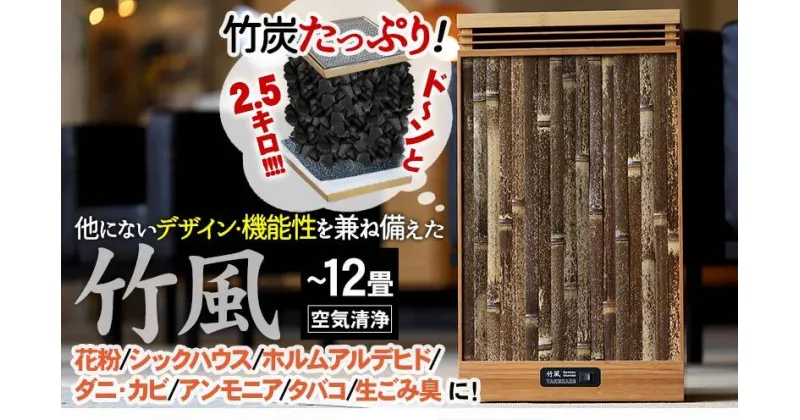 【ふるさと納税】 空気清浄機 「竹風」 竹炭カートリッジ式 家電製品 エコ ECO 静音 微粉塵 除去 ( ~12畳まで 和 おしゃれ 高級 家電 最高級 竹炭 循環型空気清浄機 日用品 匂い除去 ほこり除去 ) TT068