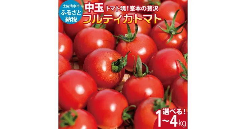 【ふるさと納税】先行予約　トマト魂！峯本の贅沢フルティカトマト（中玉サイズ）選べる内容量 1kg/2kg/3kg/4kg ミディトマト ミニトマト フルーツトマト トマト ふるさと納税 フルティカ とまと 美味しい 甘い 冷蔵配送 大量 箱詰め 国産 故郷納税 高知 4500円～【R01031】