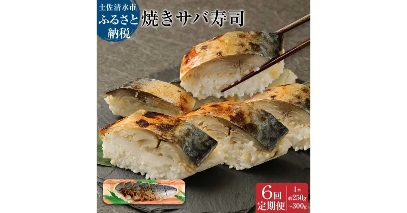 【ふるさと納税】【定期便】土佐の焼きサバ寿司（1本×6回発送）7切れ 総量約250g～300g 特選鯖寿司惣菜 おかず 鯖寿司 さば寿司 焼き鯖寿司 焼きさば寿司 さば 鯖 お寿司 すし 魚介類 魚 海鮮 食品 故郷納税 高知県 土佐清水市 送料無料 高知【J00008】