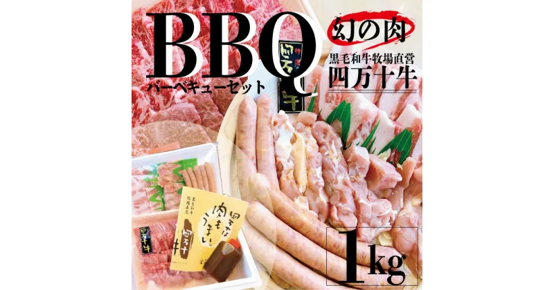 【ふるさと納税】R5-720．幻のメス牛　四万十牛バーベキューセット1kg（精肉のみ）5人前【野菜は含まれません】国産 高知 しまんと 四万十 四万十牛 メス牛 お取り寄せ 牧場直売 肉 牛肉 黒毛和牛 ご褒美 焼肉 バーベキュー BBQ