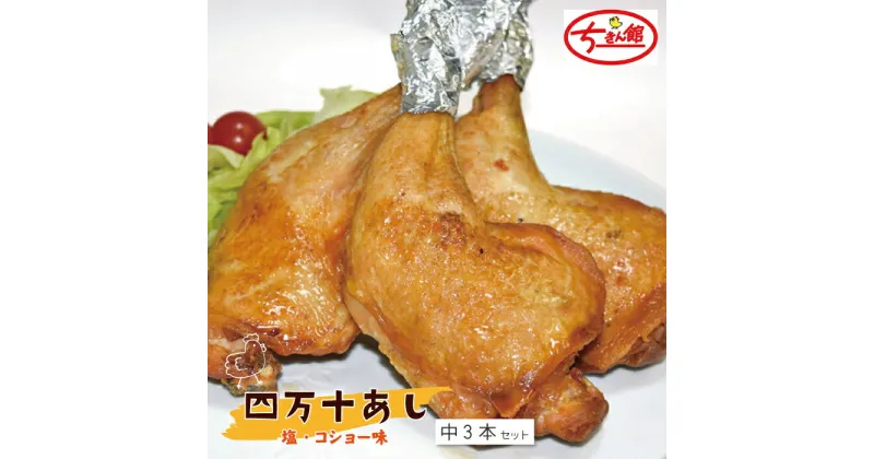 【ふるさと納税】24-936．【ちきん館】四万十あし（塩・コショー味）中 3本セット おかず チキン 鶏 鶏肉 とり肉 もも肉 ちきん クリスマス パーティー 高知 しまんと 四万十 四万十市 四万十鶏 お取り寄せ 総菜 レトルト 骨付き 国産 送料無料