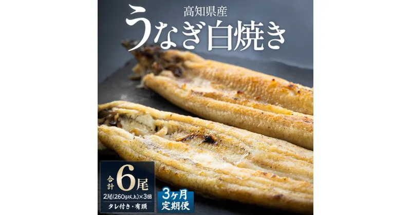 【ふるさと納税】【3ヶ月定期便】高知県産うなぎの白焼き 合計6尾 (2尾260g以上×3回) タレ付き エコ包装 – 鰻 ウナギ 有頭 つまみ ご飯のお供 たれ 簡易包装 家庭用 老舗 国産 土佐湾 吉川水産 高知県 香南市【冷凍】 Wyw-0071