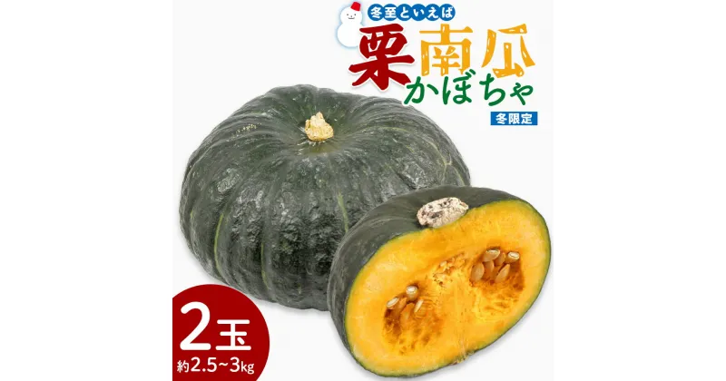 【ふるさと納税】かぼちゃ 南瓜 2玉 約2.5～3kg 冬至といえば栗かぼちゃ 冬限定 冬至かぼちゃ 栗かぼちゃ カボチャ ホクホク 甘い 簡単調理 使いやすい 栄養豊富 ポタージュ スープ プリン 煮物 新鮮 無農薬 産地直送 旬彩ファームやまさき 高知県 香南市【常温】 sy-0008