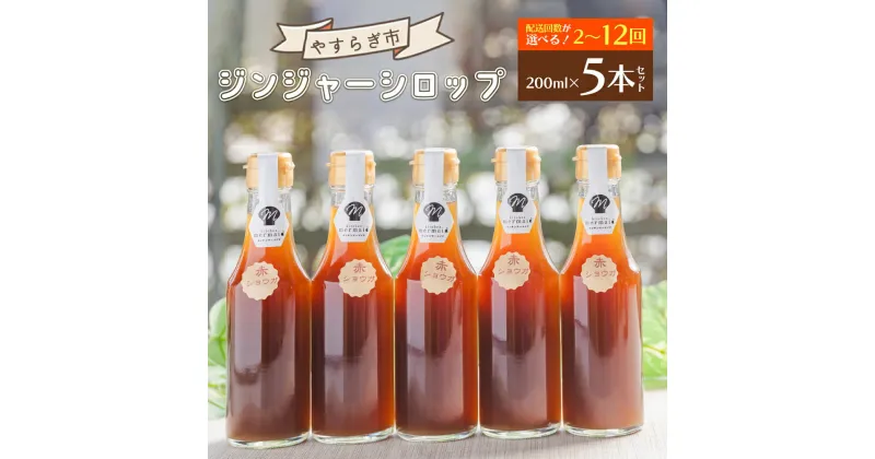 【ふるさと納税】【定期便】やすらぎ市 ジンジャーシロップ200ml×5本 選べる定期回数：2回/3回/4回/6回/12回 – 赤生姜 ショウガ あか しょうが 贈り物 おすそ分け 特産品 ジンジャーエール 料理 調味料 手作りドリンク お菓子 お歳暮 御歳暮 高知県 香南市【常温】RWyr-0026