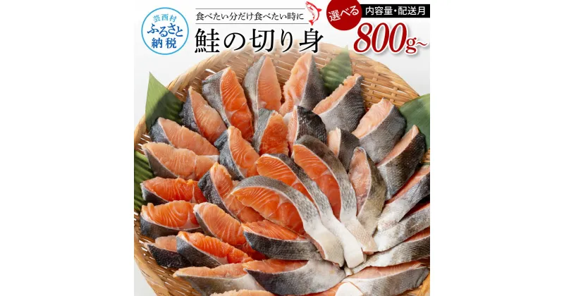 【ふるさと納税】鮭の切り身 選べる内容量と配送月 800g 1.6kg2.4kg 16切れ 32切れ 48切れ サケ さけ 切り身 シャケ しゃけ 天然鮭 鮭 切り身 冷凍 魚 切り身 鮭の切身 訳あり 訳 真空パック お弁当 おかず 料理 焼くだけ 簡単 大容量 まとめ買い 個包装 国産 7500円から