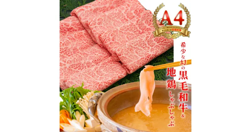 【ふるさと納税】国産黒毛和牛 大川黒牛 ロース しゃぶしゃぶ用 スライス A4（300g×2）＆はちきん地鶏 むね肉 しゃぶしゃぶ用（400g）セット 計1kg 国産 黒毛和牛 A4 ロース 牛肉 地鶏 ムネ肉 鶏肉 高知県 大川村 F6R-025