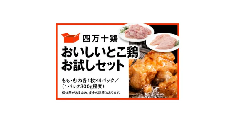 【ふるさと納税】 鶏肉 もも肉 むね肉 セット 計 2.4kg ( 各 300g × 4パック ) 国産 冷凍 四万十鶏 おいしいとこ鶏 お試し 2400g 鶏むね 鶏もも とり肉 小分け