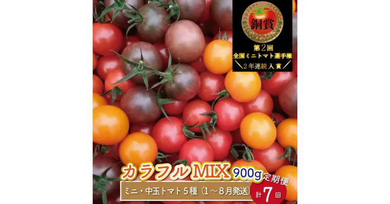 【ふるさと納税】 カラフル トマト 5種 MIX フルティカ ＜約900g×7回 定期便＞ましまファーム ミニトマト フルーツトマト 【常温】送料無料 ミックス 高知県 全国ミニトマト選手権 2年連続 入賞 銅賞 アイメック【2025年1月から順次発送】【毎年1月～8月頃発送】