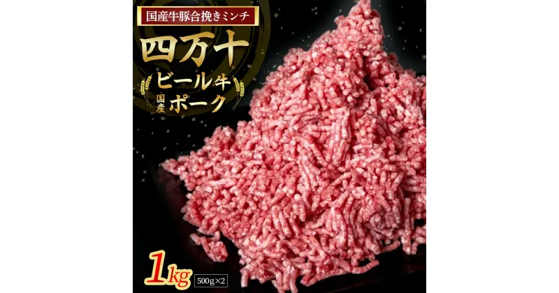 【ふるさと納税】 ひき肉 1kg ( 500g x 2パック ) ミンチ 四万十麦酒牛 牛肉 四万十ポーク 豚肉 合挽肉 国産 冷凍 Asz-A14