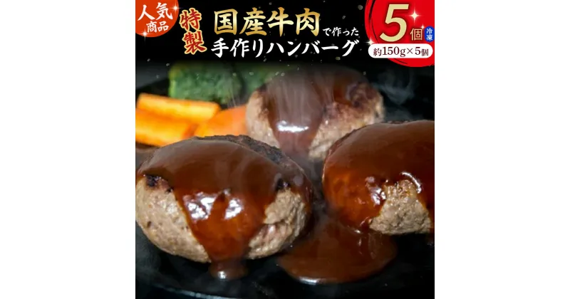 【ふるさと納税】 ハンバーグ 750g (150g×5個) 牛肉 国産 手作り 洋食 惣菜 冷凍 焼くだけ 簡単 便利 Asz-A15