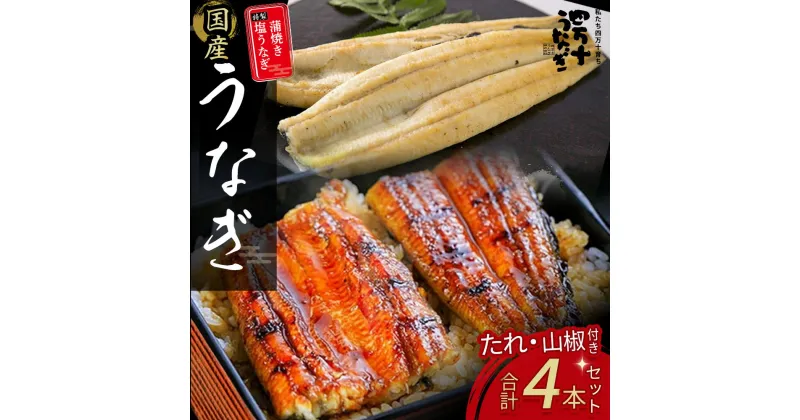 【ふるさと納税】 うなぎ蒲焼き・特製塩うなぎ4本セット たれ 山椒 入り 小分け 惣菜 国産 冷凍 名店 食べ方 調理済み 山椒付き 化学調味料無添加 ギフト(お歳暮/お正月)高級　お取り寄せ グルメ Esu-120