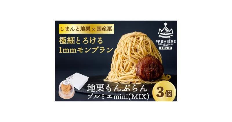 【ふるさと納税】【予約】1mm極細！とろけるモンブラン「プルミエmini」×3個　添加物不使用 しまんと地栗 国産栗 和栗 栗スイーツ 渋皮煮 贈りもの ギフト お取り寄せ 高知 四万十 四万十ドラマ 御祝 洋菓子 熨斗 御年賀 お歳暮