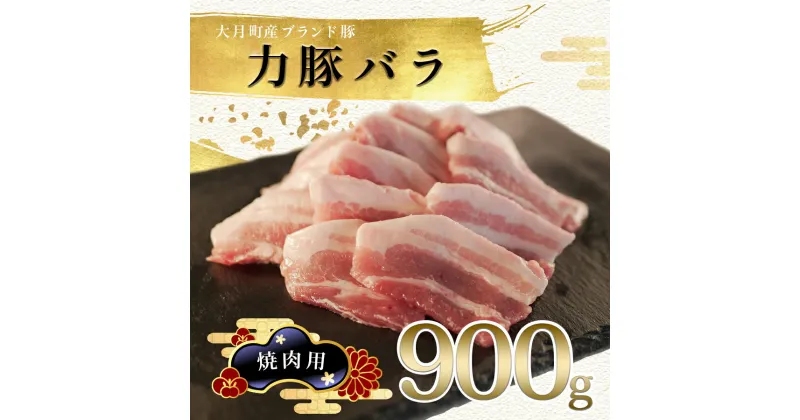 【ふるさと納税】【高知県 大月町産ブランド豚】力豚バラ　焼き肉用 900g