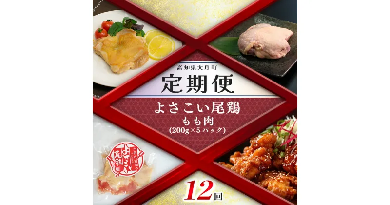 【ふるさと納税】【定期便 12回】よさこい尾鶏 もも肉（200g×5パック）