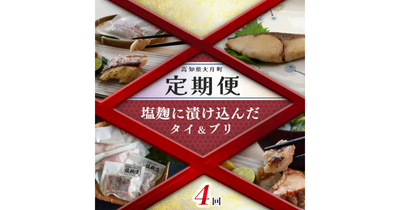 【ふるさと納税】【定期便 4回】塩麹に漬け込んだタイ＆ブリ