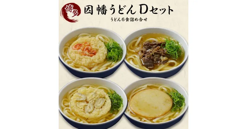 【ふるさと納税】博多名物やわらかいうどん「因幡うどんDセット」6食分 詰め合せ | 福岡県 福岡市 博多 九州 本場 因幡 因幡うどん udon 送料無料 冷凍 名産品 食べ比べ セット 小麦 麺 粉もの お土産 お試し お取り寄せ グルメ