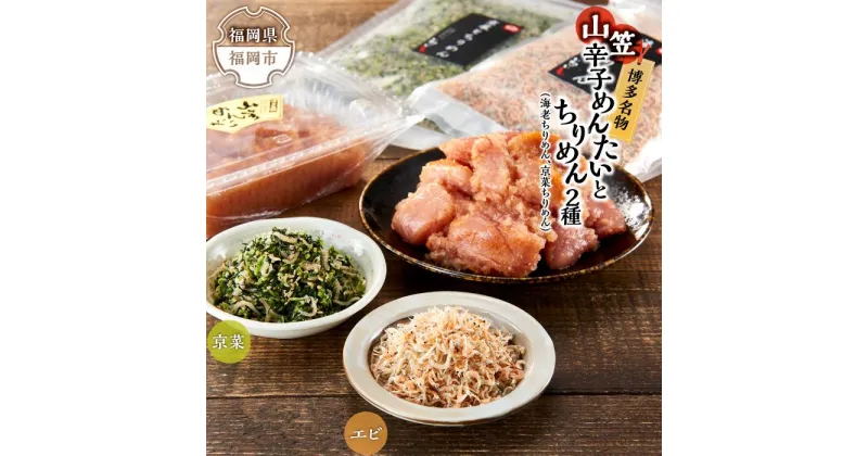 【ふるさと納税】博多名物山笠めんたいとちりめん2種(海老ちりめん、京菜ちりめん） | ちりめん 詰め合わせ セット 海産物 おすすめ 福岡市 支援品 緊急支援