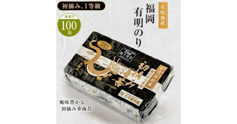 【ふるさと納税】有明海苔 風味豊かな初摘み華海苔「焼き海苔 半切り100枚」【1088621】