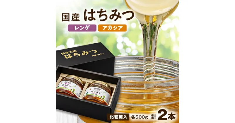 【ふるさと納税】国産極上レンゲ蜂蜜・アカシア蜂蜜500g 2本セット【化粧箱入】【1135698】