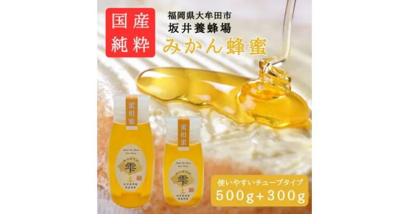 【ふるさと納税】みつばちの雫　国産みかん蜂蜜　500g+300g【1481075】