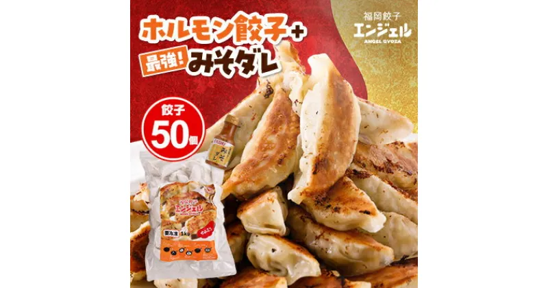 【ふるさと納税】福岡エンジェル餃子　ホルモン餃子(50個)+最強!みそダレ(150ml)【配送不可地域：離島】【1498013】