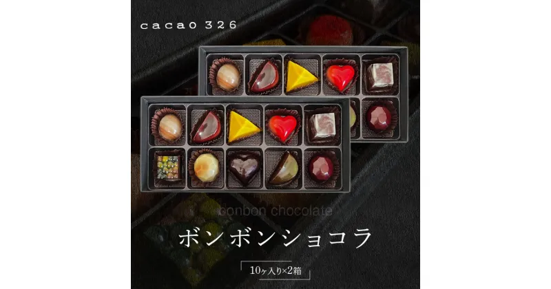 【ふるさと納税】cacao 326 ボンボンショコラ 10ヶ入×2箱 ビーントゥーバー Bean to Bar チョコレート 新鮮 フルーツ 10種類 詰め合わせ 素材 そのもの 香り 味 職人 手作り 材料 生産農家 こだわり 厳選 ギフト ご褒美 洋菓子 スイーツ お取り寄せ 久留米市 送料無料