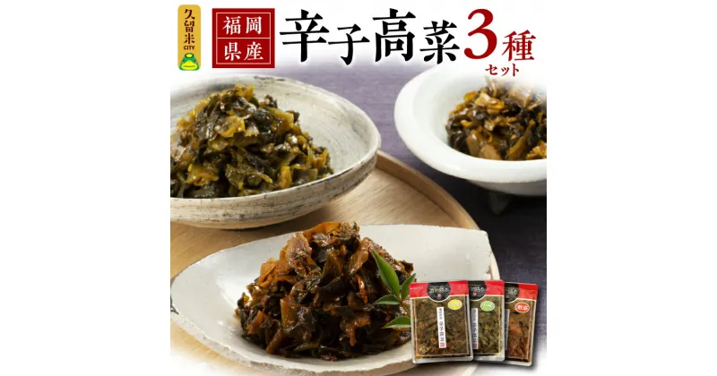 【ふるさと納税】辛子高菜 3種 セット 160g×3 小辛 中辛 激辛 唐辛子 高菜 おにぎり 漬物 高菜漬け 漬物語り お弁当 ラーメン チャーハン パスタ ごはんのお供 福岡県産 九州 食品 福岡県 久留米市 お取り寄せ お取り寄せグルメ 送料無料