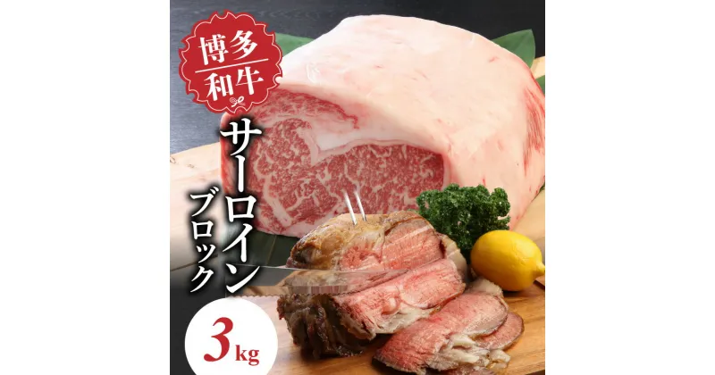 【ふるさと納税】博多和牛 サーロインブロック3kg 中津留