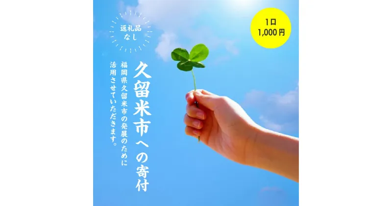 【ふるさと納税】福岡県久留米市への寄付（返礼品はありません） 返礼品なし 1口 1,000円