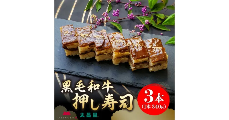 【ふるさと納税】肉寿司 340g×3本 黒毛和牛 押し寿し 詰め合わせ 秘伝のタレ 特製 炊き込みご飯 九州産 牛肉 国産 米 福岡県 久留米市 お取り寄せ お取り寄せグルメ 肉 寿司 食品 食べ物 箱入り 冷凍 送料無料