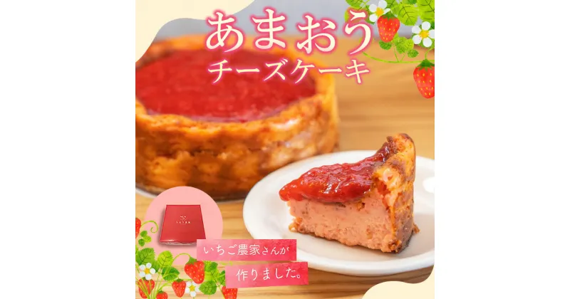 【ふるさと納税】あまおうチーズケーキ 約 380g × 1個 ケーキ ニュージーランド産 クリームチーズ 濃厚 チーズケーキ 特別栽培 あまおう農家 久留米市産 いちご あまおう 福岡県 久留米市 お取り寄せ スイーツ デザート お菓子 冷凍 送料無料