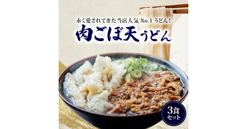 【ふるさと納税】肉 ごぼ天 うどん 立花うどん 3食セット 中太 九州うどん 行列のできる人気店 スープ付き 麺 麺類 うどん麺 セット 食品 お取り寄せ グルメ お取り寄せグルメ 冷凍 福岡県 久留米市 送料無料