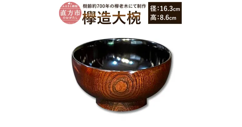 【ふるさと納税】欅造大椀 径16.3cm 高8.6cm 大椀 欅 けやき 木製 和食器 漆器 漆 拭漆仕上げ 日本製 伝統工芸 送料無料