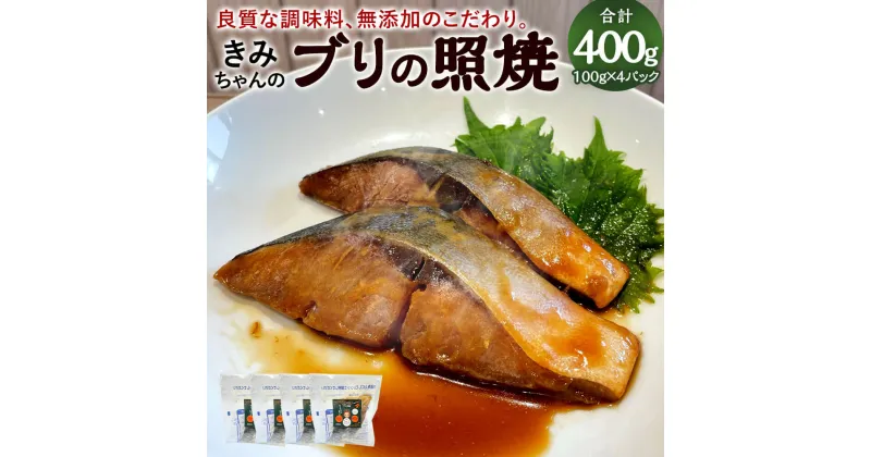 【ふるさと納税】やさしいあと味 きみちゃんのブリの照焼 100g×4パック 合計400g ぶりの照り焼き レンジ 簡単 無添加 惣菜 おかず 和食 鰤 ブリ ぶり 照り焼き テリヤキ 冷凍 送料無料