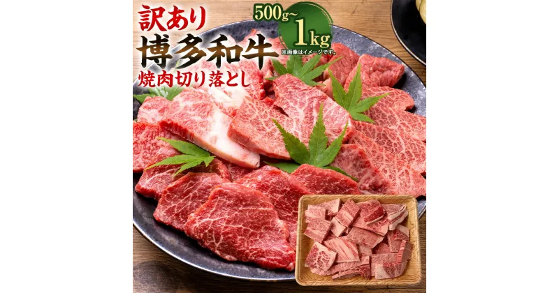 【ふるさと納税】訳あり！博多和牛 焼肉 切り落とし ＜選べる容量＞ 500g または 1kg（500g×2パック） 黒毛和牛 肩ロース又はバラ 国産牛 牛肉 お肉 肉 お取り寄せ 焼き肉 BBQ バーベキュー 国産 九州産 福岡県産 冷凍 送料無料