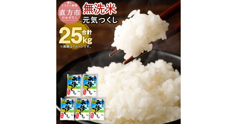 【ふるさと納税】【令和6年産】福岡県産 元気つくし 無洗米 合計25kg 5kg×5袋 お米 精米 米 ご飯 小分け 25キロ 九州産 国産 送料無料