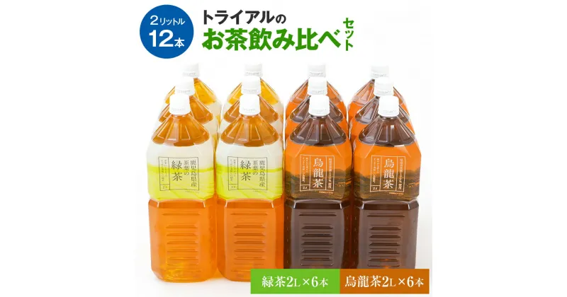 【ふるさと納税】お茶 トライアルのお茶飲み比べセット（緑茶2L×6本・烏龍茶2L×6本） 飲料 ソフトドリンク 常温 備蓄 保存 福岡県 食品