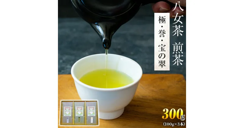 【ふるさと納税】八女茶　煎茶 極・煎茶 誉・宝の翠　各100g　計300g お取り寄せ 八女茶 福岡 お土産 九州 福岡土産 取り寄せ グルメ 福岡県