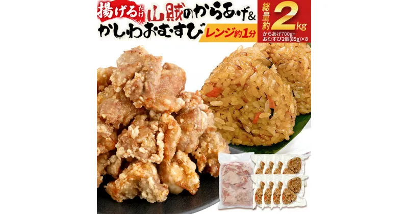 【ふるさと納税】山賊の唐あげ＆かしわおむすび おにぎり おむすび かしわ飯 唐揚げ 冷凍 お米に合う ご飯のお供 おつまみ お取り寄せグルメ お取り寄せ 福岡 お土産 九州 福岡土産 取り寄せ グルメ 福岡県