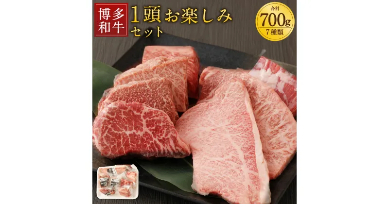 【ふるさと納税】柳川産 博多和牛 1頭 お楽しみ セット 計700g 7種類×100g 牛肉 お肉 和牛 ロース モモ バラ ウデ スネ 冷凍 おまかせ 詰め合わせ 食べ比べ 福岡県産 九州産 国産 送料無料