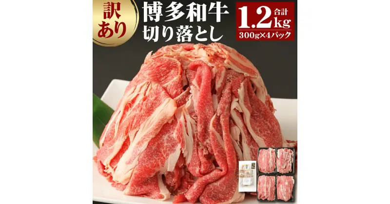 【ふるさと納税】訳あり 博多和牛 切り落とし 300g×4パック 合計1.2kg 博多和牛の黄金カレー 1食付き セット 博多和牛 牛肉 お肉 カレー 福岡県産 九州産 国産 冷凍 送料無料