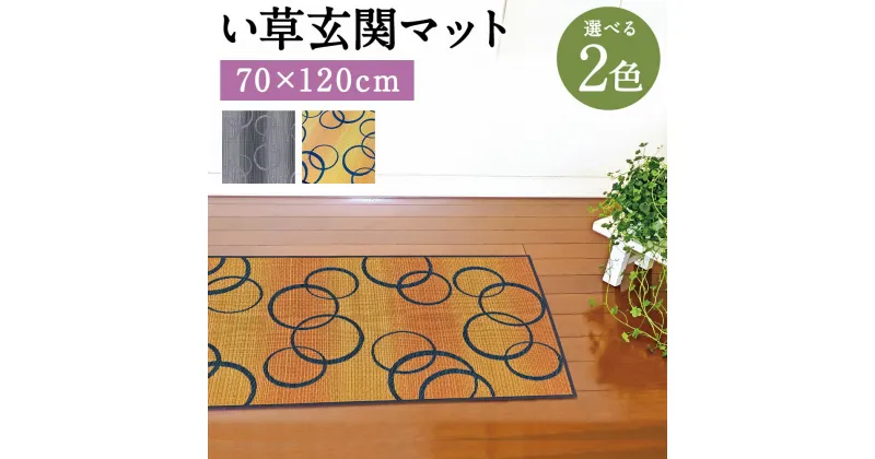 【ふるさと納税】い草玄関マット Fマルコス 70×120cm グレー イエロー 選べる2色 い草 いぐさ 玄関マット マット 生活雑貨 天然素材 袋織り 国産い草 福岡県産 国産 送料無料