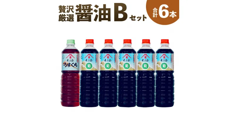 【ふるさと納税】醤油6本【Bセット】合計6L 1L×6本 2種類 美しく料理を仕上げる「うすくち」 一番人気こいくち「菊」 薄口醤油 うすくち 濃口醤油 こいくち 醤油 しょうゆ 調味料 九州 福岡県 筑後市 送料無料