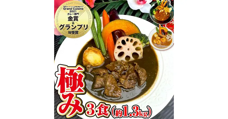 【ふるさと納税】冷凍スープカレー 極み 3食セット 合計1.3kg 3パック カレー スープカレー 具材入り セット 詰め合わせ 食べ比べ 惣菜 グルメ 冷凍 国産 福岡県 筑後市 送料無料